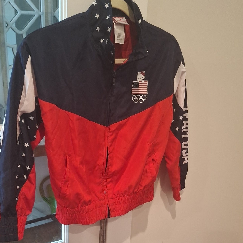 Hello Kitty Red and Blue Puffer Jacket